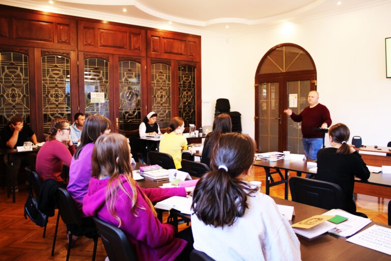 Nelu preaching at course